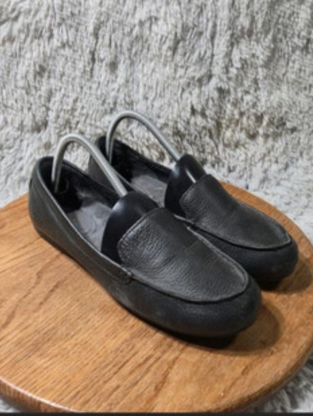 Women's Black Leather Slip-On Loafers. Eddie Bauer